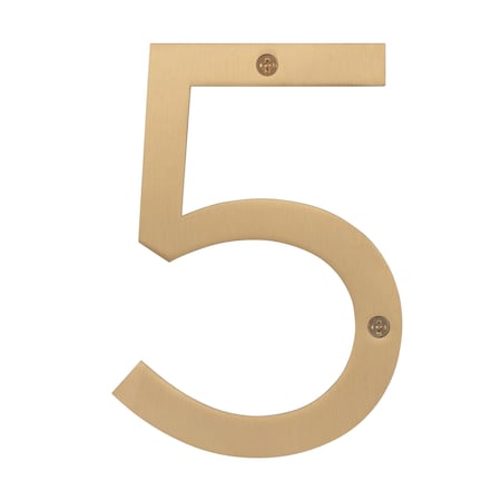 Sure-Loc Hardware Sure-Loc Hardware Stainless Steel House Number, 6, No. 5, Satin Brass HNSS6-5 SB
